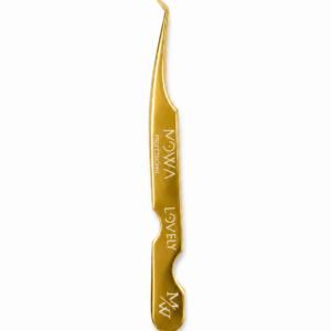 Gold ergonomic 45 degree volume lash tweezer