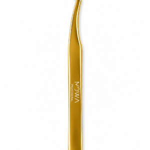 Gold curved-tip volume lash tweezer