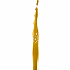 Gold angled precision lash tweezer