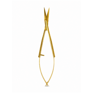 Gold precision lash scissors with pointed blades
