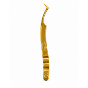 Gold ergonomic grip 45 degree volume lash tweezer