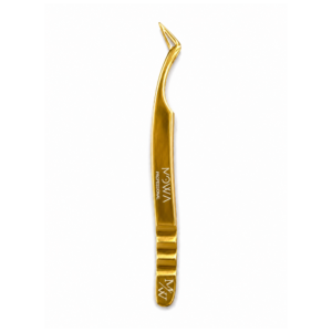 Gold ergonomic 90 degree volume lash tweezer