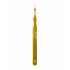 Gold straight precision isolation lash tweezer