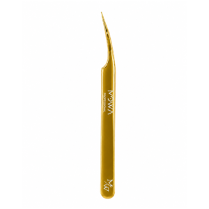 Gold curved precision isolation lash tweezer