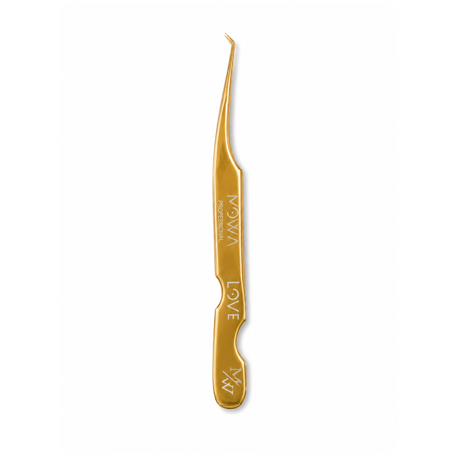 Gold ergonomic angled isolation lash tweezer