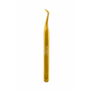 Gold tapered 45 degree precision volume lash tweezer