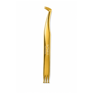 Gold dual-ended volume styling lash tweezer