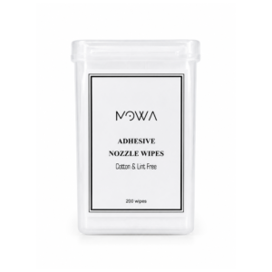 Lint-free adhesive nozzle wipes in 200-piece container