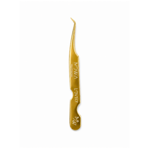 Gold ergonomic 45 degree volume lash tweezer