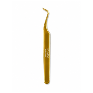 Gold long-neck 90 degree volume lash tweezer